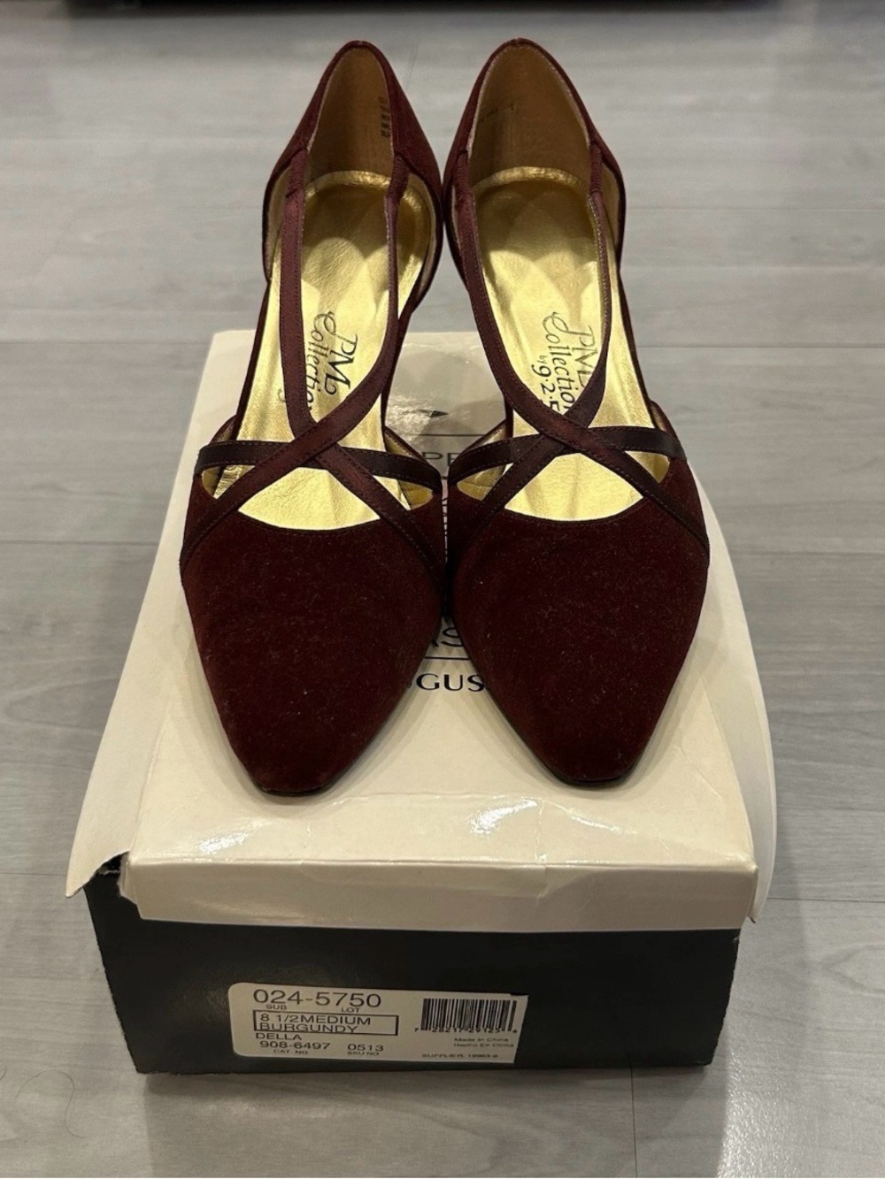 Vintage PM Collection by 925 Burgundy Suede Women’s Sz 8.5 Medium Pumps w/ Box